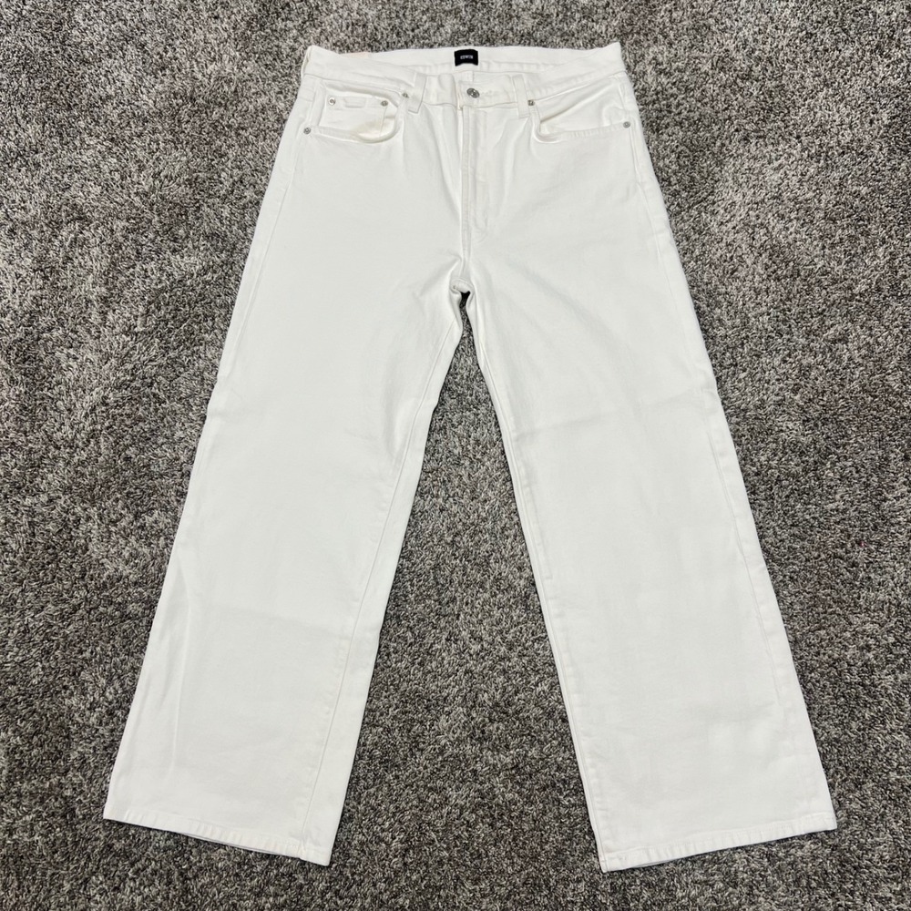 Edwin Marlan Womens 10/30 Eggshell White Wide Leg Jeans Organic Cotton Made‎ USA